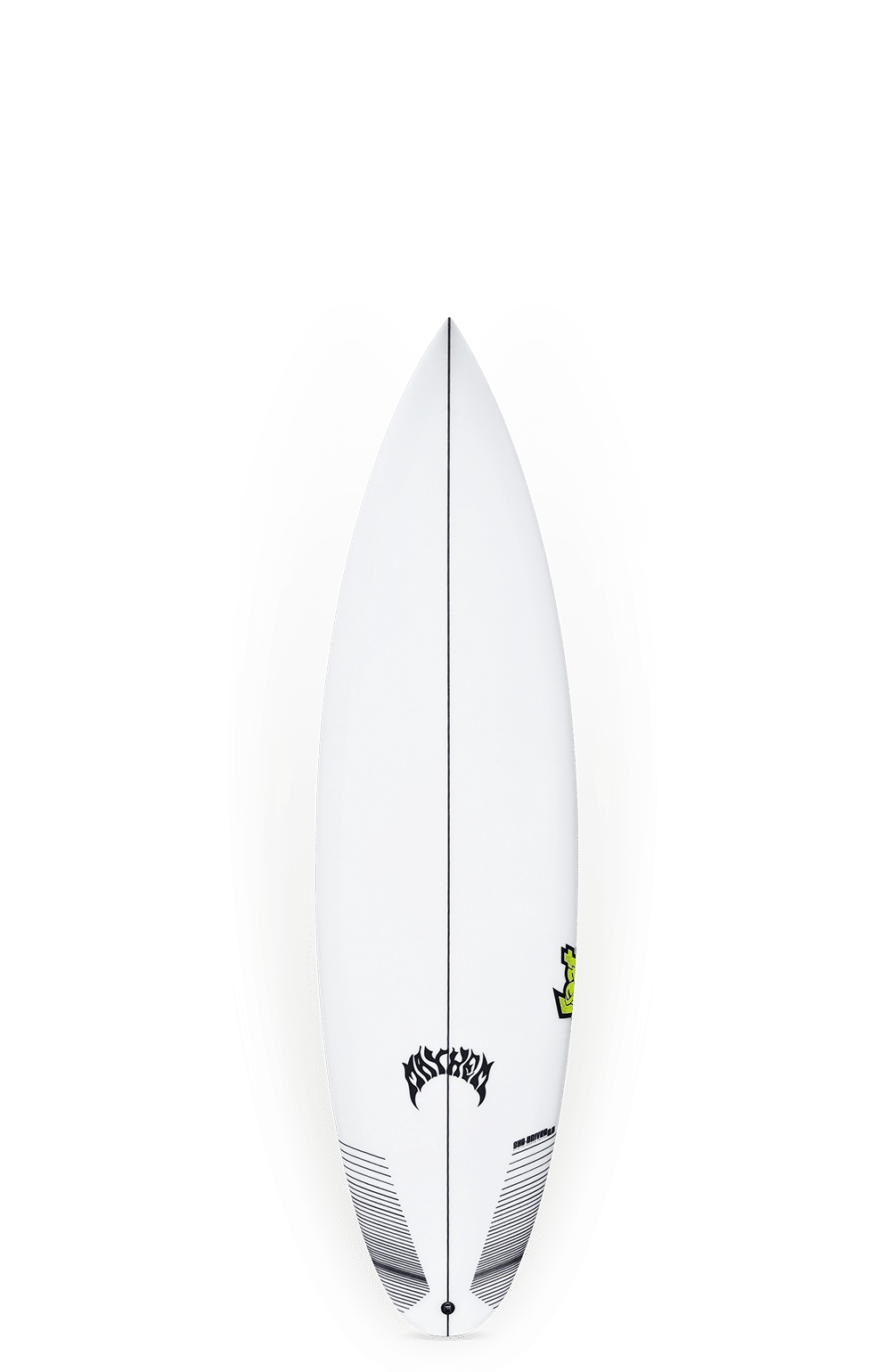 Shapers-Club- The Sub Driver 2.0 Thumb Tail is a sleek white surfboard with a pointed nose and logo near the center. Its design is simple and minimalist, emphasizing an aerodynamic shape and a back thumb for improved control. Perfect for those seeking a balance between performance and elegance, this model measures 5'11" x 19 5/8" x 2 3/8" with a volume of 29.25 liters. -surfshop-surfboard